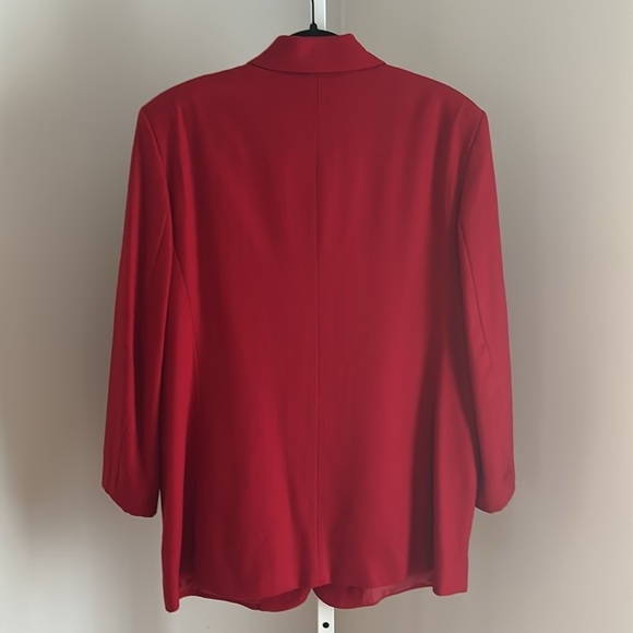 Vintage Requirements Wool Blend Red Womens Blazer Size 16 - Picture 2 of 7